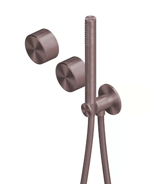 Смеситель для душа Quadro design Stereo, на 2 потребителя, золото розовое (Pink Gold) (16 68 OR)