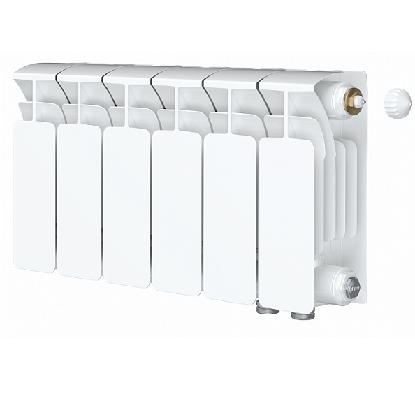 Биметаллический радиатор Rifar Base Ventil 200, 6 секций, с нижним правым подключением