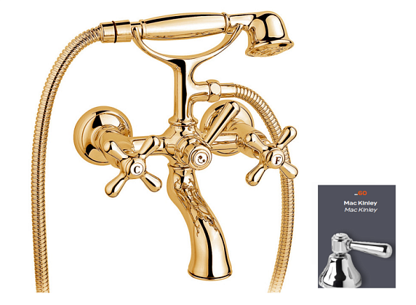 Смеситель для ванны и душа Nicolazzi Mac Kinley, Gold Brass (2501 GB 60)