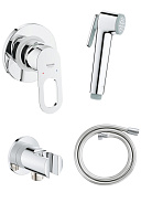 129189 BauLoop Готовый комплект для гиг душа: встр смеситель (29042000), гиг душ (26351000) со шлангом (26335001) и держат, хром (замена арт. 125078)