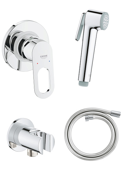 129189 Grohe BauLoop Готовый комплект для гиг душа: встр смеситель (29042000), гиг душ (26351000) со шлангом (26335001) и держат, хром