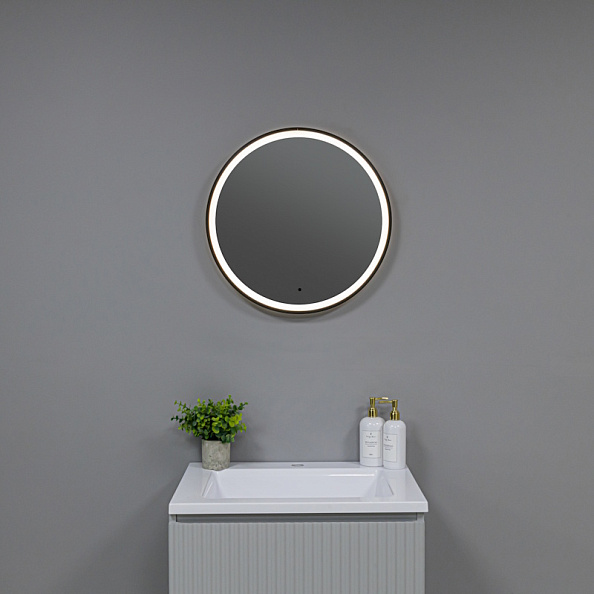 Зеркало Silver Mirrors Делуна/Deluna D600 TX (алюм. профиль, цвет черный, бесконтактный сенсор)