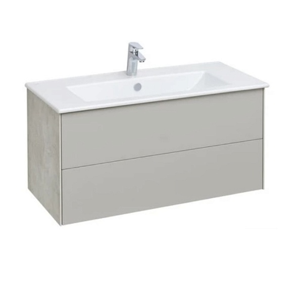 1A2582K1AJ9A0 Набор Aquaton: 1A258201AJ9A0 Тумба-умывальник Сохо 100 Слэйт Галька серая/ 1WH501627 РаковинаЭлина 100