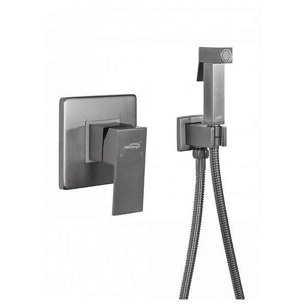Гигиенический душ со смесителем встраиваемый Hansberge H3070BG, графит