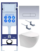 SET AQUATEK ЕВРОПА T-17-KDI14 (рама AQUATEK INS-0000017 +клавиша KDI-0000014 +крепеж KKI-0000002 +унитаз ЕВРОПА AQ1900T-00 с тонким сиденьем sc)