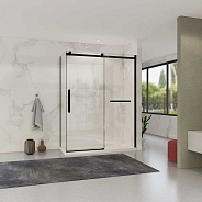 Душевой уголок Vincea Como Soft (VSR-1CS8014CLB) 1400х800 мм, черный, стекло прозрачное