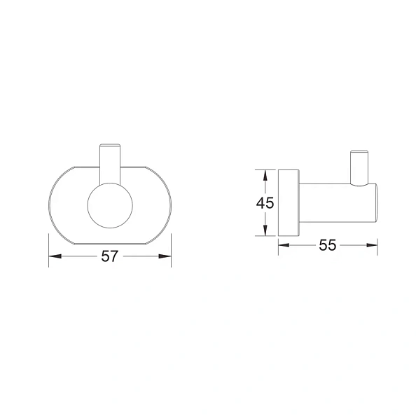 Крючок для ванной комнаты Shevanik SG5111T, оружейная сталь