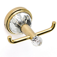 Крючок настенный для халатов и полотенец золотой с кристаллами SWAROVSKI BRAVAT (D7283G-SW)