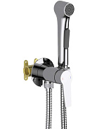 AQ1719CR ЛУГАНО комплект для гигиенического душа встроенный (смеситель + гигиеническая лейка + шланг)