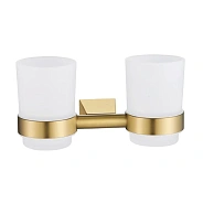 Стакан для ванной комнаты двойной Shevanik SG5722G, золотой сатин