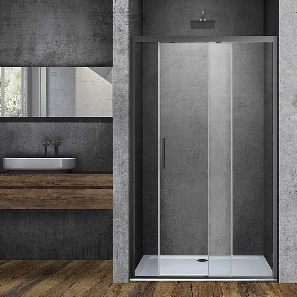 Душевая дверь Vincea Soft (VDS-3SO130CLGM) 1300х1950 мм, вороненая сталь, стекло прозрачное