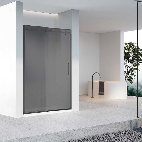 Душевая дверь Vincea Como-N (VDS-4CN160CGB) 1600х1950 мм, черный, стекло тонированное