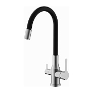 Смеситель для кухни BELZ корпус сатин излив черный (B76814-1)