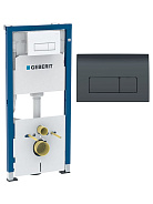 458.128.DW.1 Инсталляция Geberit Duofix для подвесного унитаза, 112 см, со смывным бачком Delta 12 см, смывная клавиша Delta50 черный глянцевый