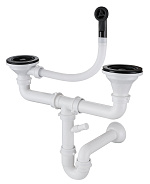 Сифон двойной  3 1/2"  с круг пер черный