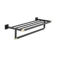 Полка для полотенец Rose RG3008H, золото/черный