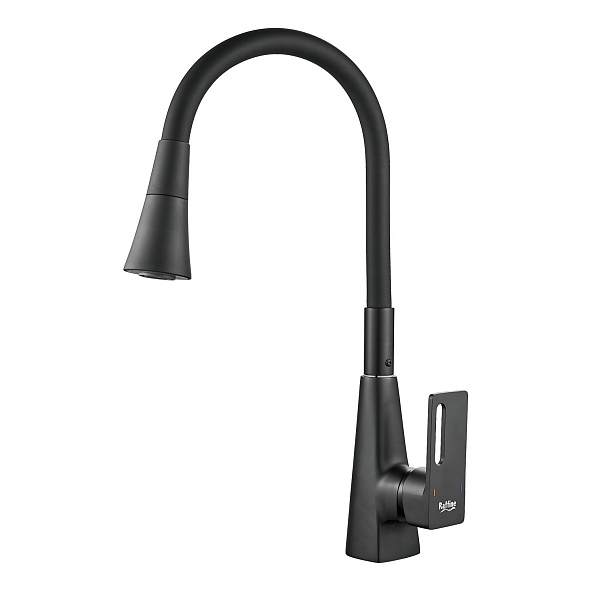 Смеситель для кухни с гибким изливом Raffine F313T-3, оружейная сталь