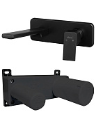 102167605C1EX-K + 102166601C1EX TIERA смеситель для раковины настенный (внешняя часть) матовый черный + скрытая часть