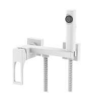 Смеситель Splenka S55.51.08 с гигиеническим душем настенный, белый