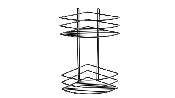 Полка угловая двойная Fixsen черная (FX-710B-2)