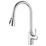 Смеситель для кухни с выдвижным изливом Shevanik S163, хром