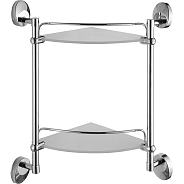 Полка стеклянная угловая FASHUN A1607-2, хром