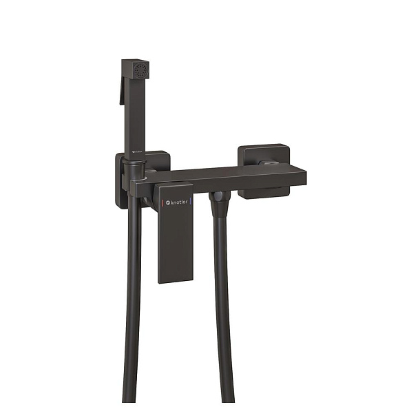 Гигиенический душ со смесителем Knotlor FHS02S0GM, вороненая сталь