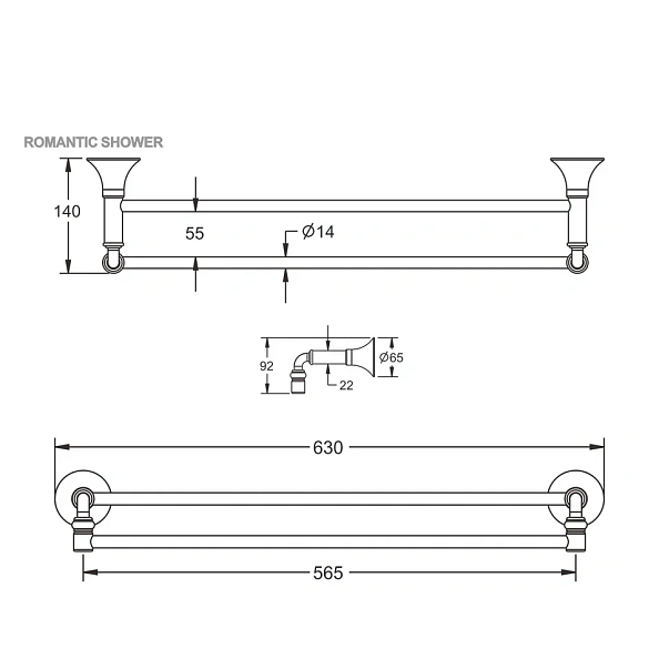 Полотенцедержатель Rose RG1227, хром