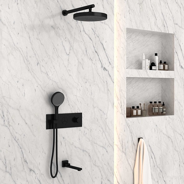 Душевой комплект Vincea VSFW-432TI2MB встраиваемый, черный