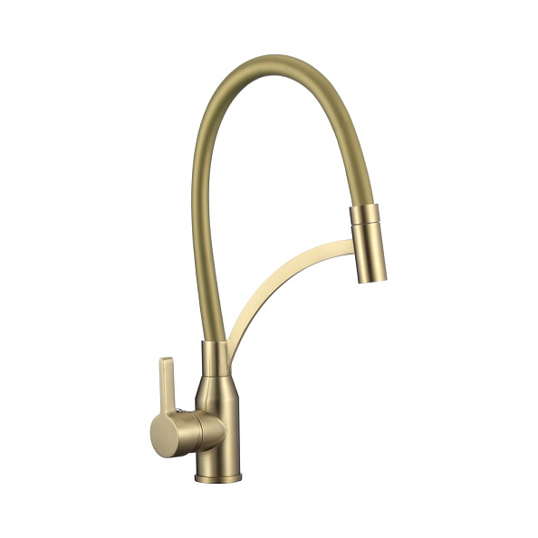 Смеситель для кухни с гибким изливом Fmark FS8244C-07, матовое золото