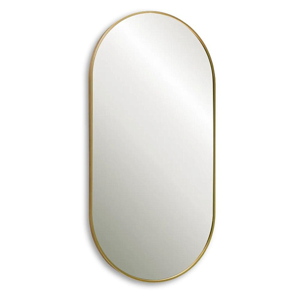 Зеркало Dreja GLOW 50х100 см, алюм. профиль, золото
