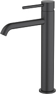AQ1304MB ЕВРОПА смеситель для раковины высокий 215, без донного клапана, матовый черный