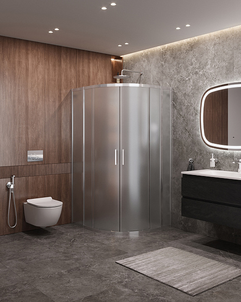 Душевой уголок Cezares Molveno 110x100x195 мм, полукруглый, хром (MOLVENO-RH-22-110/100-P-Cr)