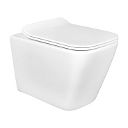 AQ1911-00 Унитаз подвесной безободковый AQUATEK ДЕЛЬТА 480 x 350 x 320 мм + тонкое сиденье с механизмом плавного закрывания