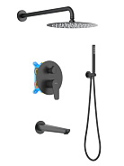 AQ1173MB БЕТТА Set 4 в 1 душевой комплект 3 режима, матовый черный