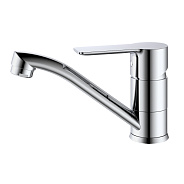 Смеситель Splenka S06.45 для кухни/раковины низкий поворотный излив, хром