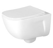 AQ2012B-00 ДИВА Унитаз подвесной безободковый с функцией биде (смеситель в компл) 510*350*360мм, тонкое сиденье soft-close, крепеж