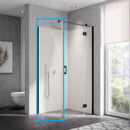 LI TWP LIGA Боковая стенка H=2000, L=900, профиль Schwarz Soft + стекло прозрачное ESG с покрытием KERMIclean