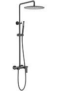 AQ2440MB ЛИРА душевая система (смеситель для ванны) 300мм, матовый черный