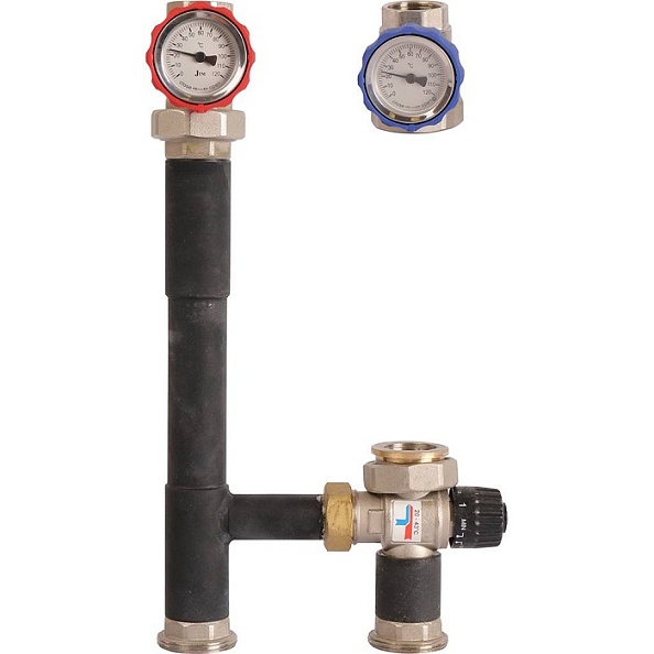 Насосная группа Rommer с термостатическим смесительным клапаном (20-40ºС) 1" без насоса (RDG-0002-012501)