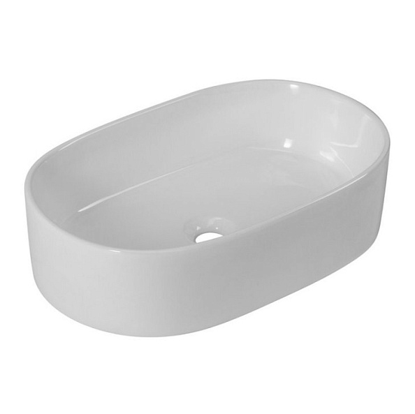 Раковина накладная керамическая BelBagno 550х350 овальная, белый глянцевый (BB1048)