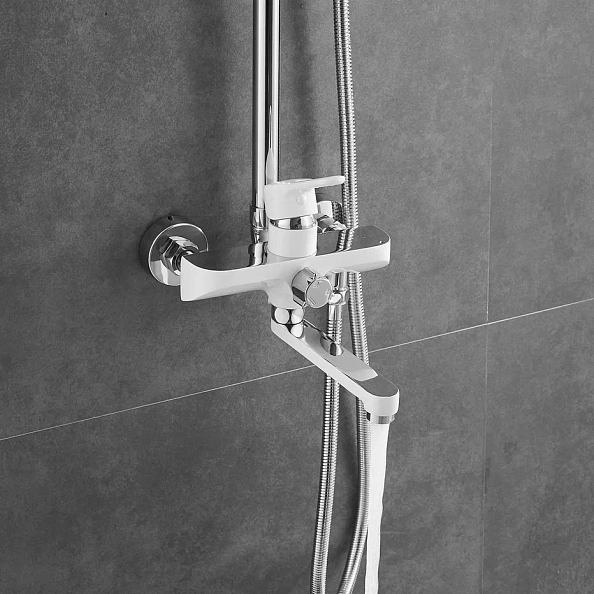 Душевая система Shevanik S8136F, белый/хром