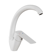 Смеситель для кухни 35k MIXLINE МЛ15-032(ML15-032W) выс.излив б/отв бок п/гайку (без подводки)БЕЛЫЙ (556659)