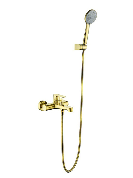 AQ1249BG ОБЕРОН смеситель для ванны с душевым набором, шлиф. золото