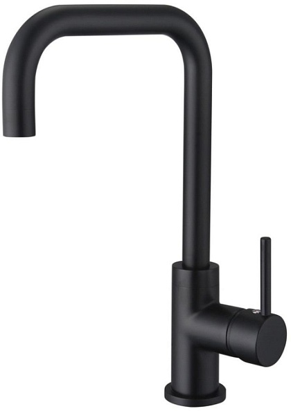 AQ1080MB AQUATEK смеситель для кухни (квадратный излив), матовый черный
