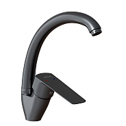 Смеситель для кухни 35k MIXLINE МЛ15-032(ML15-032GR) выс.излив б/отв бок п/гайку(без подводки)ГРАФИТ (556660)