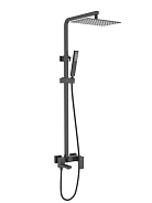 AQ2640MB ЛИБРА душевая система (смеситель для ванны) 300х200мм, матовый черный