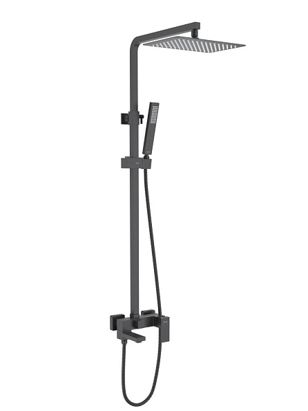 Душевая система для ванны AQUATEK ЛИБРА 300х200мм, матовый черный AQ2640MB