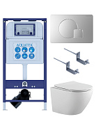 SET AQUATEK ЕВРОПА-068 4в1 (рама AQUATEK INS-0000025 +крепление KKI-0000002 +кнопка KDI-0000068 +унитаз AQ1901-00 +тонкое сиденье sc)