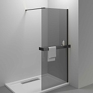 Душевая перегородка Vincea Walk-In HR (VSW-4HR100CGB) 1000х2000 мм, черный, стекло тонированное